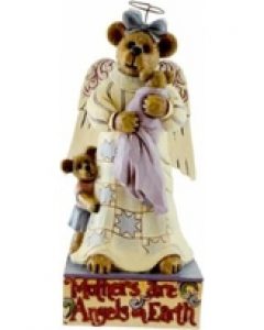 Boyds bears resin mama angelbeary w lil emma jim shore bearstone figurine 16485 purple